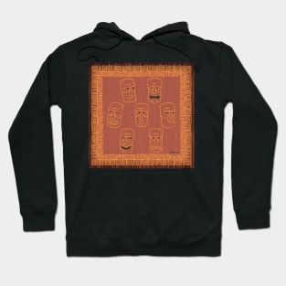 Tiki Time - Orange with Brick-colored Background Version! Hoodie